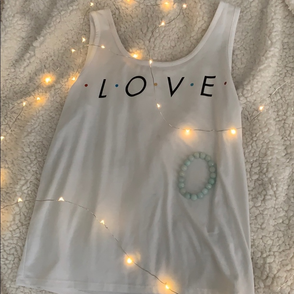 The tv show friends themed white tank top😮💕